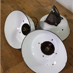 White Enamel Industrial Lights.