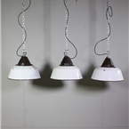 White Enamel Industrial Lights.