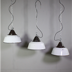 White Enamel Industrial Lights.