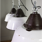 White Enamel Industrial Lights.