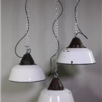 White Enamel Industrial Lights.