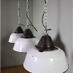 White Enamel Industrial Lights.