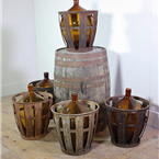 French Bottles in Metal Crates