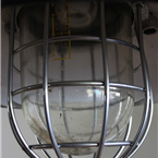 Czech Industrial Lights with Caged Glass