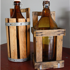 Danish Beer Bottles in Wooden Crates.