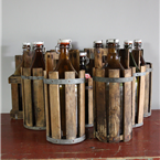 Danish Beer Bottles in Wooden Crates.