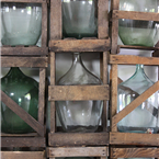 French Wooden Crated Bottles