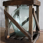 French Wooden Crated Bottles