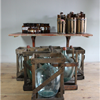 French Wooden Crated Bottles