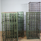 Green Metal Wine Cages.