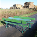 Ocktoberfest - Green - Beer Festival Table and Bench sets - with wooden backs on Benches 