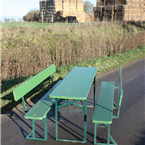 Ocktoberfest - Green - Beer Festival Table and Bench sets - with wooden backs on Benches