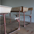 Double Wooden School desks