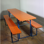 German Beer Festival Tables and Benches (Orange top with green legs) Oktoberfest 200cm