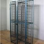 Grey and Blue Metal Wine Cages